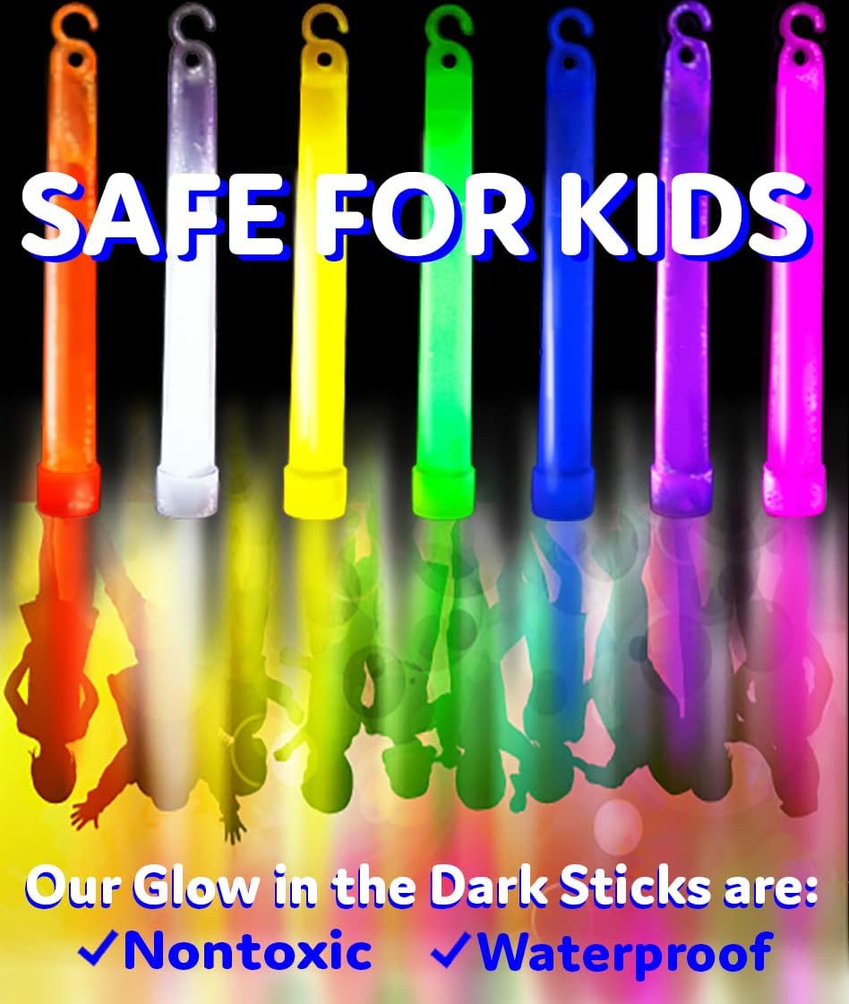 PartySticks Glow Sticks Party Supplies for Kids and Adults (30pk Assorted) - 6 Inch Bulk Glow Light Up Sticks Party Favors, Glow in the Dark Party Decorations, Waterproof Nontoxic Glow Necklaces - Image 2