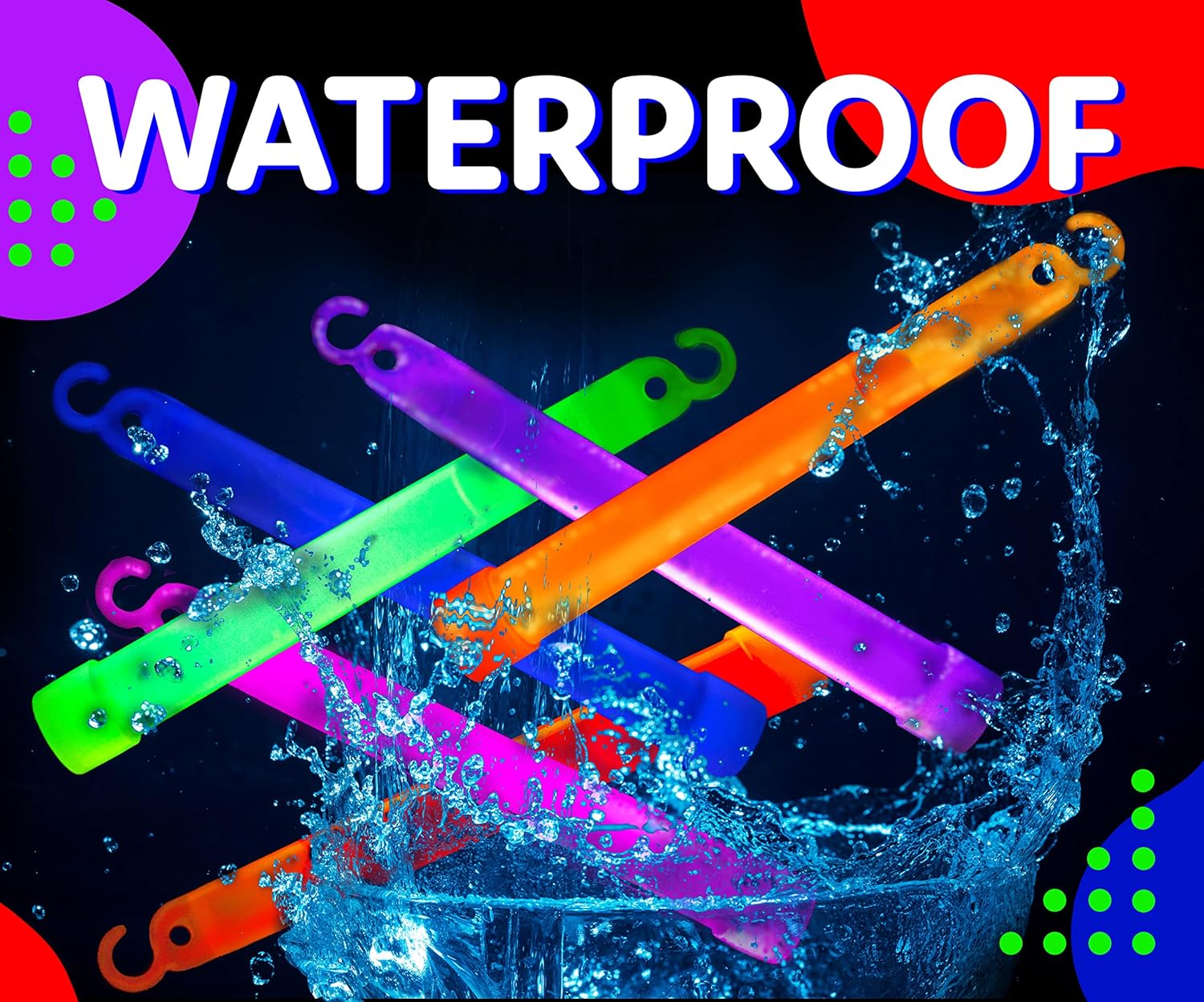 PartySticks Glow Sticks Party Supplies for Kids and Adults (30pk Assorted) - 6 Inch Bulk Glow Light Up Sticks Party Favors, Glow in the Dark Party Decorations, Waterproof Nontoxic Glow Necklaces - Image 3