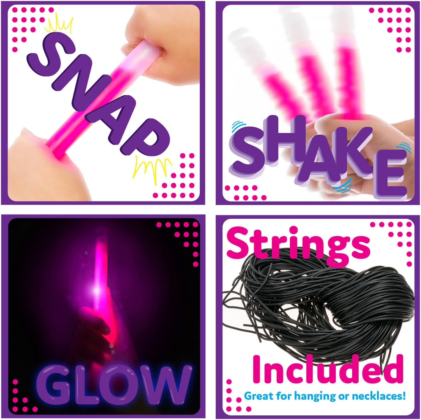 PartySticks Glow Sticks Party Supplies for Kids and Adults (30pk Assorted) - 6 Inch Bulk Glow Light Up Sticks Party Favors, Glow in the Dark Party Decorations, Waterproof Nontoxic Glow Necklaces - Image 4