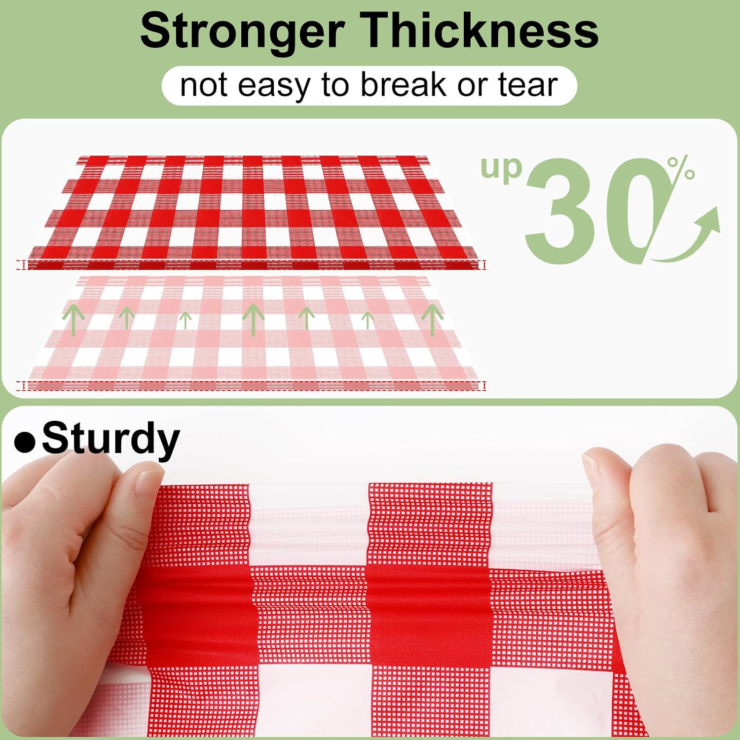 misaya 12 Packs Buffalo Disposable Table Cloth, 54 x 108 Inch Waterproof Plastic Tablecloth, Rectangle Red and White Checkered Table Covers for Picnic, Birthday, Party, Back to School - Image 2