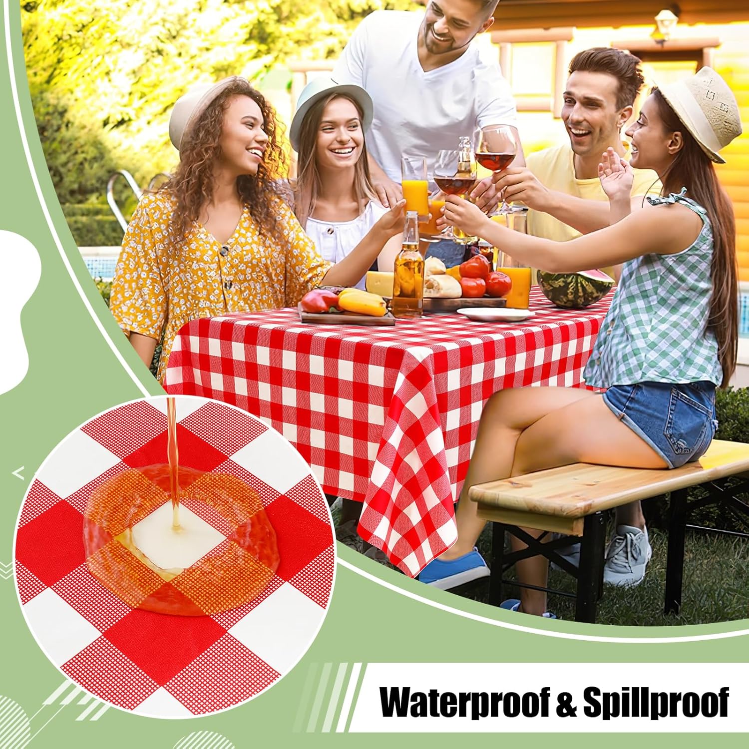 misaya 12 Packs Buffalo Disposable Table Cloth, 54 x 108 Inch Waterproof Plastic Tablecloth, Rectangle Red and White Checkered Table Covers for Picnic, Birthday, Party, Back to School - Image 3