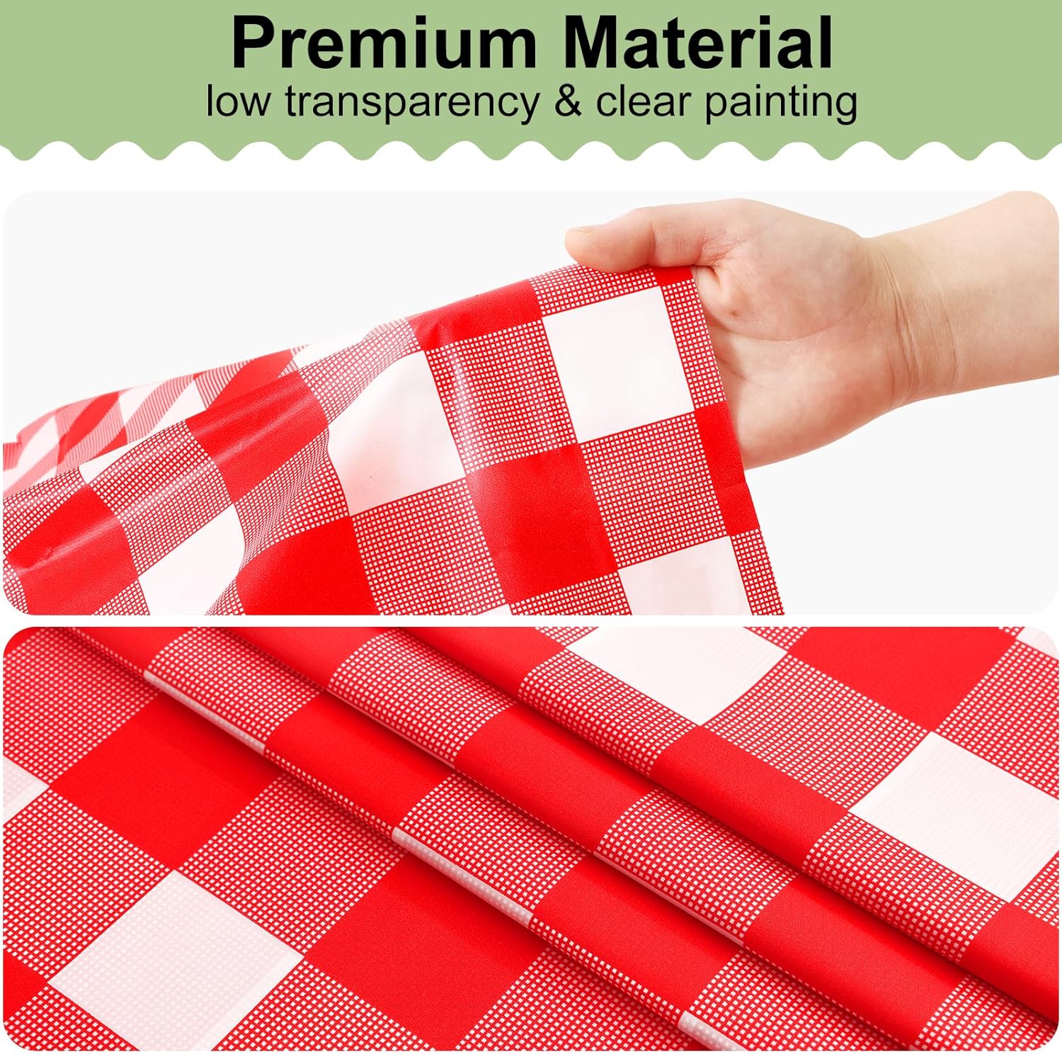 misaya 12 Packs Buffalo Disposable Table Cloth, 54 x 108 Inch Waterproof Plastic Tablecloth, Rectangle Red and White Checkered Table Covers for Picnic, Birthday, Party, Back to School - Image 8