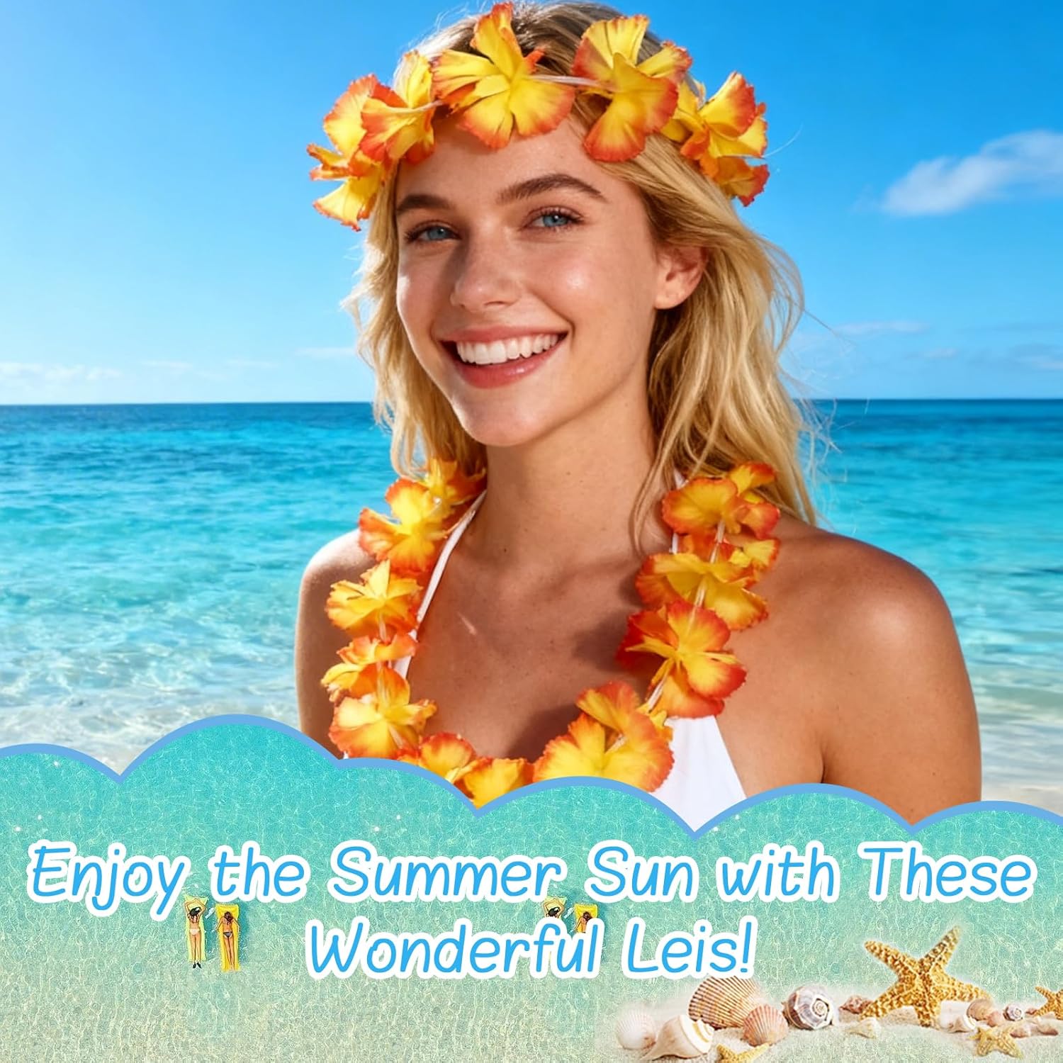 200 PCS Hawaiian Leis Bulk Colorful Tropical Flower Necklace for Luau Party Decorations, Summer Beach Party Favors, Hawaii Theme Birthday Decor, Pool Party Supplies, Hawaiian Garland, Silk Flower Lei - Image 5