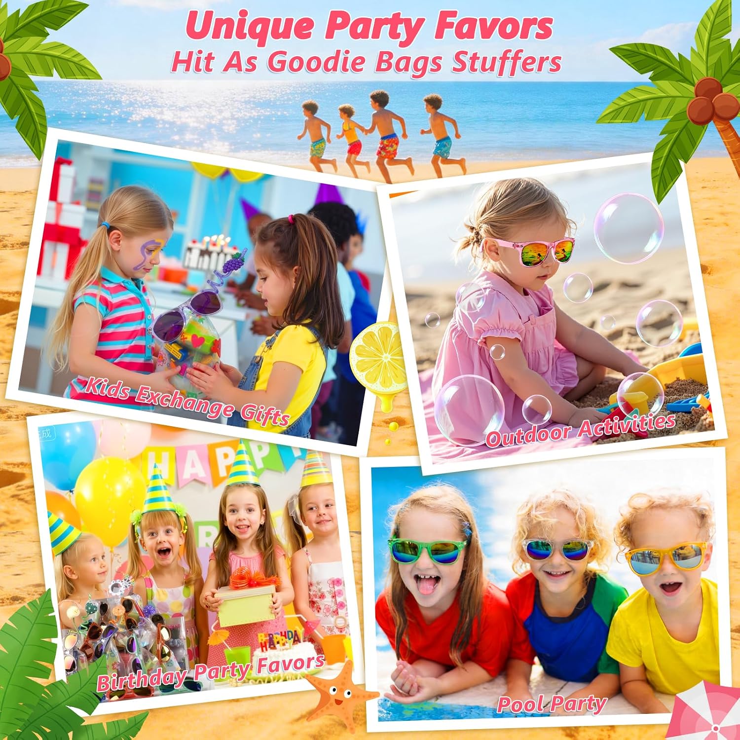 Kids Sunglasses Bulk Party Favors - 24Packs Boys Girls Sunglasses for Kids Age 3-8, Neon Sunglass with UV400 Protection, Goodie Bags Stuffers for Kid Birthday Party Supplies, End of Year Student Gifts - Image 5