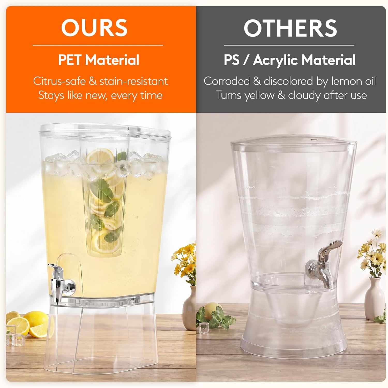 Lifewit 2 Gallon Drink Dispenser for Parties, Large Plastic Beverage Container with Fruit Infuser & Leak-Proof Spigot, BPA Free Water Pitcher for Juice/Tea/Lemonade - Ideal for Bar & Outdoor, 2 Pcs - Image 7