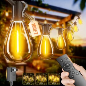100FT Outdoor String Lights with Re...