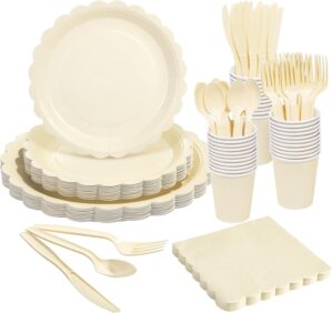 Goodluck 175 Pcs Ivory Paper Plates...