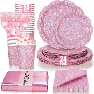 Light Pink Iridescent Plates and Na...