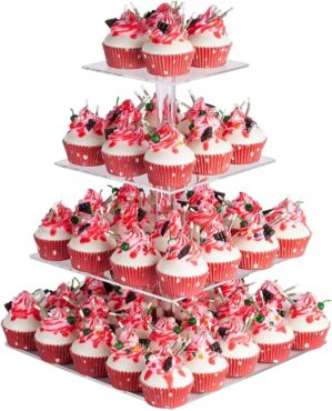 YestBuy 4 Tier Acrylic Cupcake Stan...