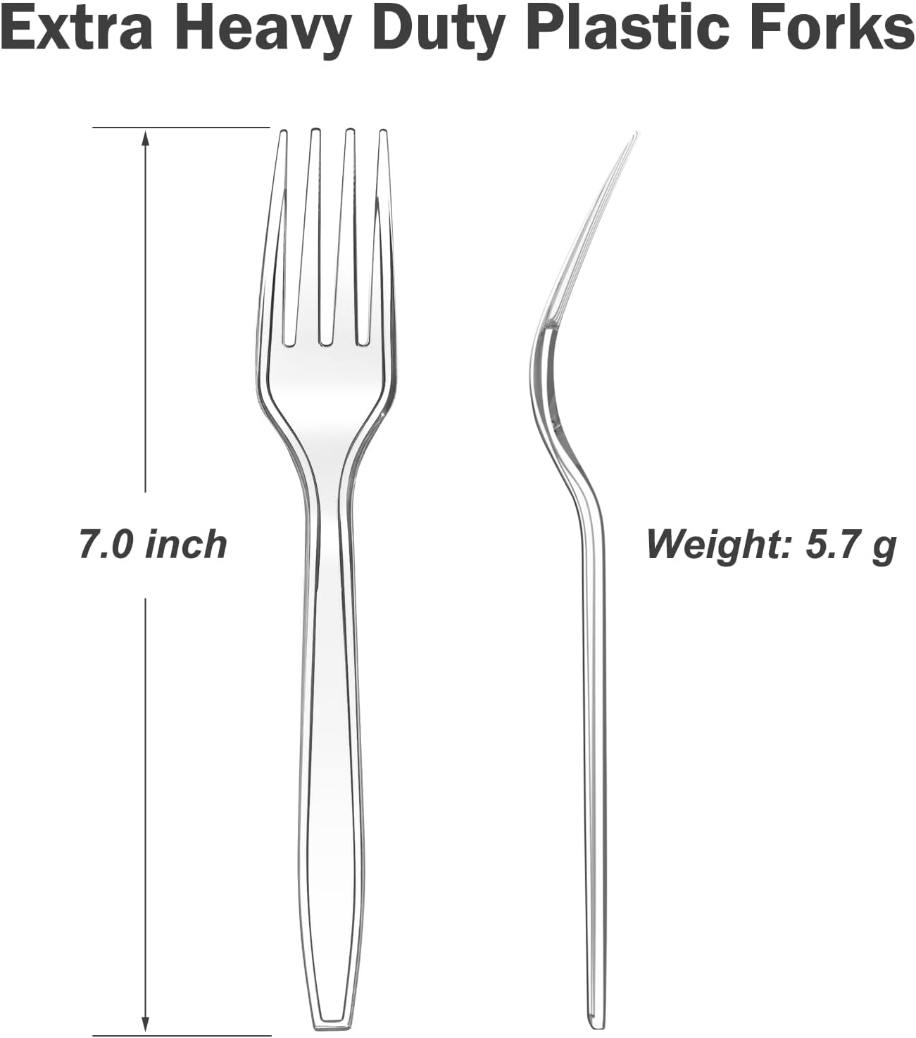 Dealusy 360 Count Extra Heavy Duty Clear Plastic Forks Disposable, BPA-Free, Heat Resistant, Solid and Durable Disposable Forks Bulk, Premium Plastic Forks heavy duty for Party Supply - Image 2