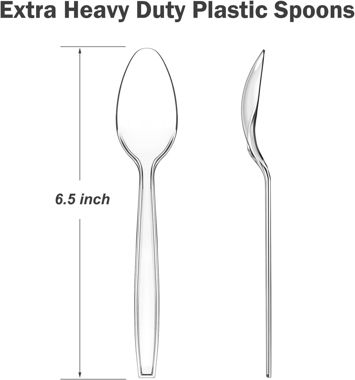 Dealusy 360 Count Clear Plastic Spoons Disposable, BPA-Free, Heat Resistant, Solid and Durable Disposable Spoons Heavy Duty Bulk, Premium Spoons plastic disposable for Party Supply - Image 2