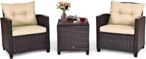 Tangkula 3 Pieces Patio Furniture S...
