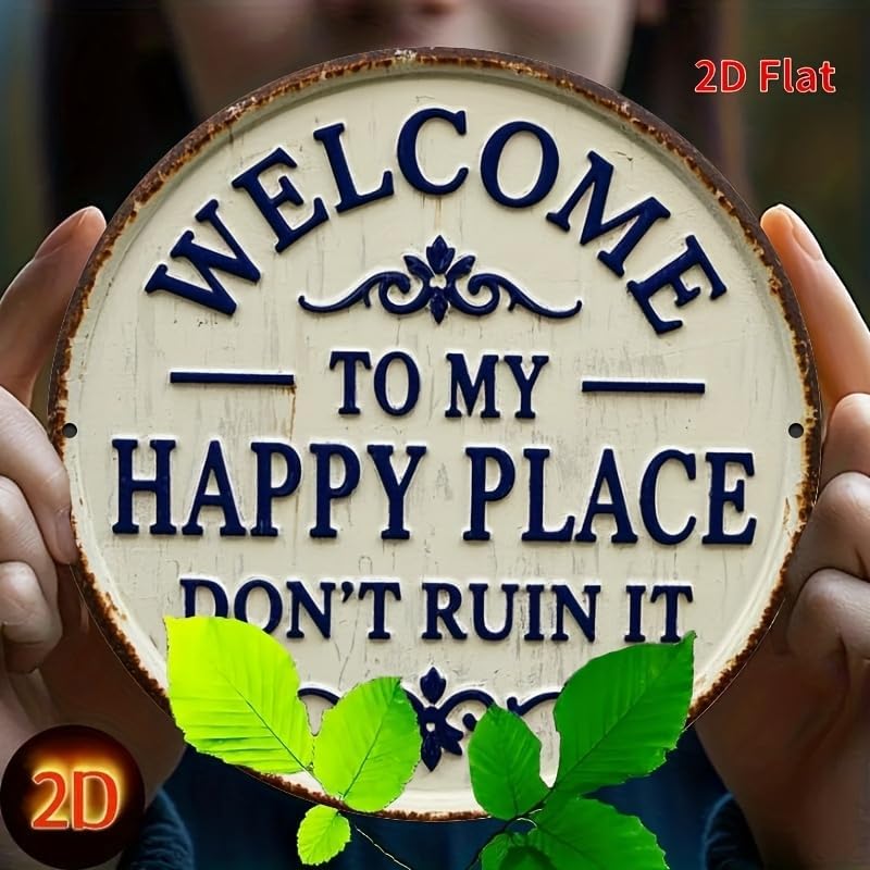 1PC Rustic Metal Welcome Sign Vintage Iron 7.8x7.8 Inch with Floral Accents Indoor Outdoor Metal Wall Art for Home, Porch, Garden, A - Image 8