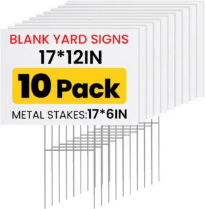 10 Pack Yard Signs with Metal Stake...