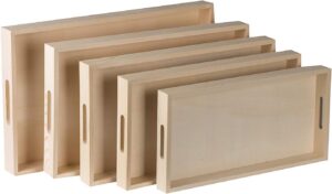 Hammont Wood Serving Tray Set with ...