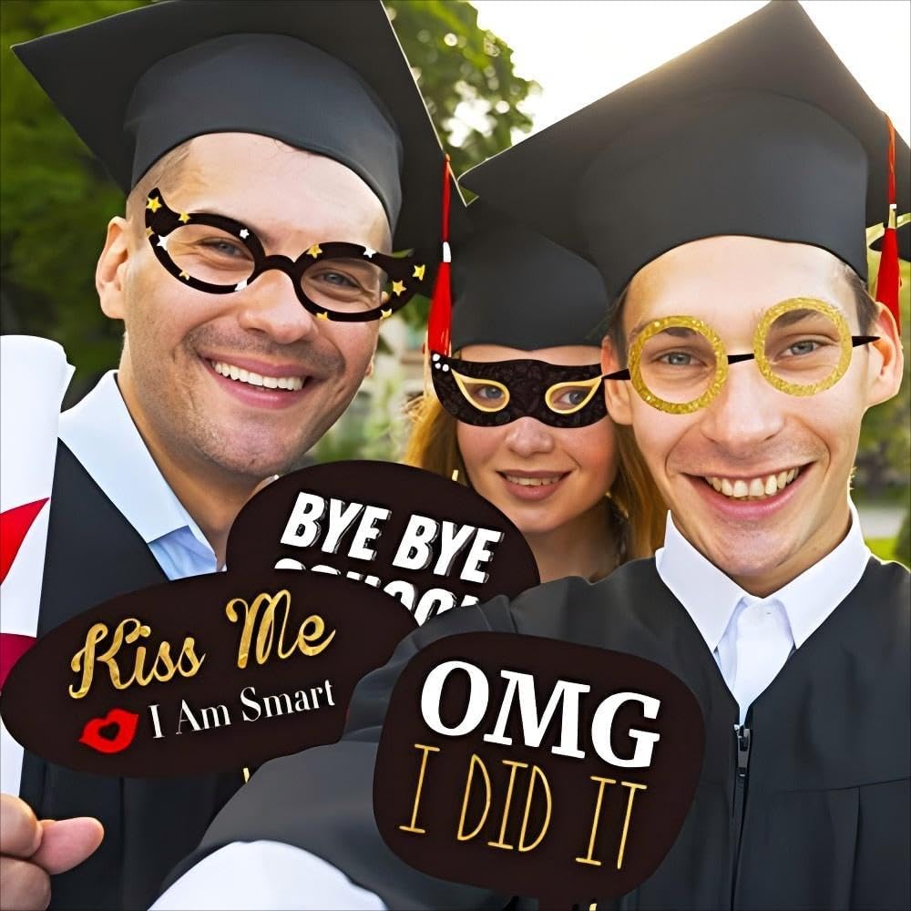Happy Graduation 2026 Photo Booth Props 35pcs Funny Large Graduation Photo Props Class of 2026 Grad Decor with Sticks for Kids Boy Girl Women Men Graduation Party Favors Supplies Decorations - Image 2