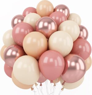 Retro Blush Pink Balloons, 60 Packs...
