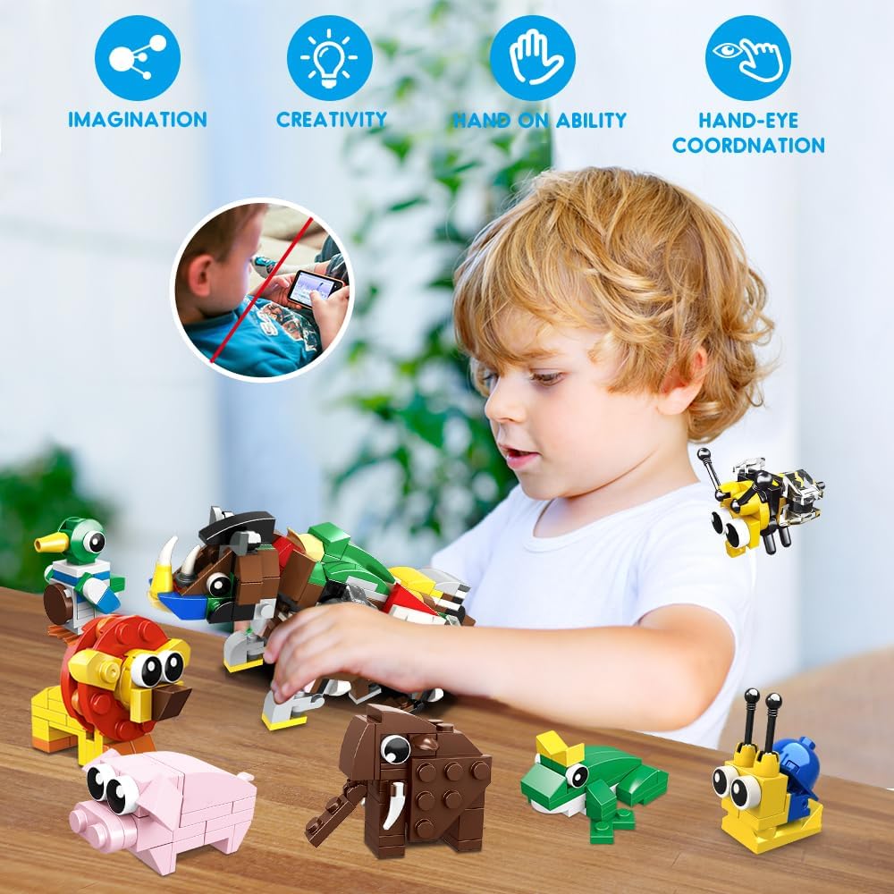 HOGOKIDS 30 Packs Party Favors for Kids - 867PCS Mini Animal Building Blocks Sets for Classroom Prizes Goodie Bag Fillers Valentines Easter Gift Exchange for Student Boys Girls Ages 6+ - Image 3