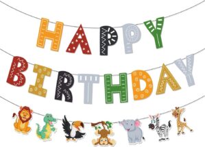 Safari Jungle Birthday Banner Set |...