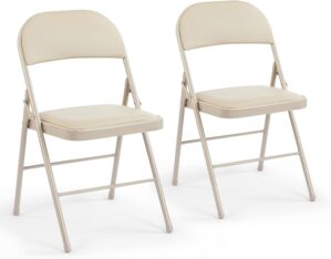 DUMOS 2 Pack Leather Padded Folding...