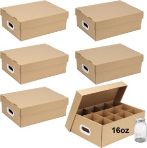 6 Pcs Cardboard Mason Jar Storage B...