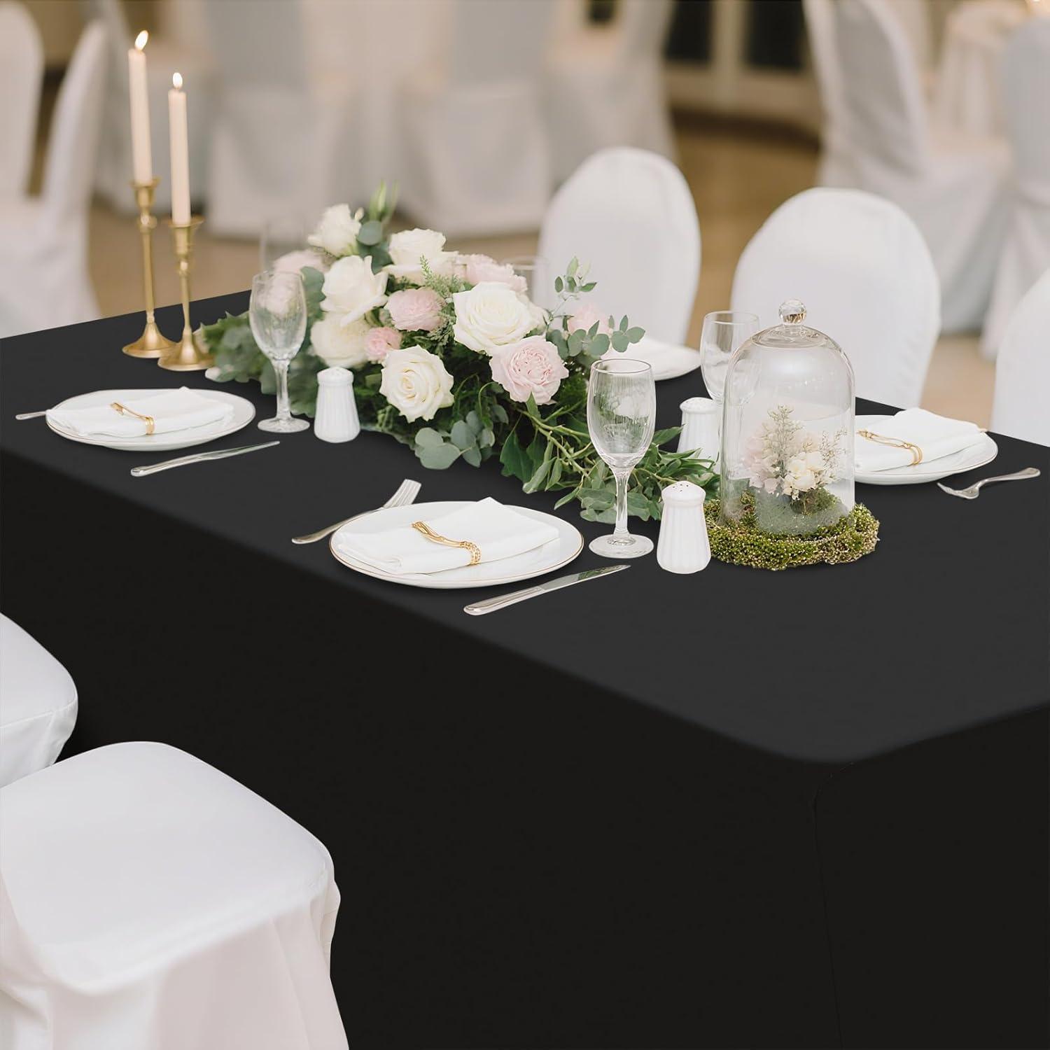 Smiry 2 Pack Spandex Table Cloth 6FT, Elastic Fitted Stretch Tablecloths, Washable and Wrinkle Free Rectangular Patio Table Cover for Outdoor, Wedding, Banquet & Parties (Black, 72Lx30Wx30H Inch) - Image 9