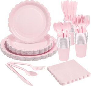 Goodluck 175 Pcs Pink Paper Plates ...