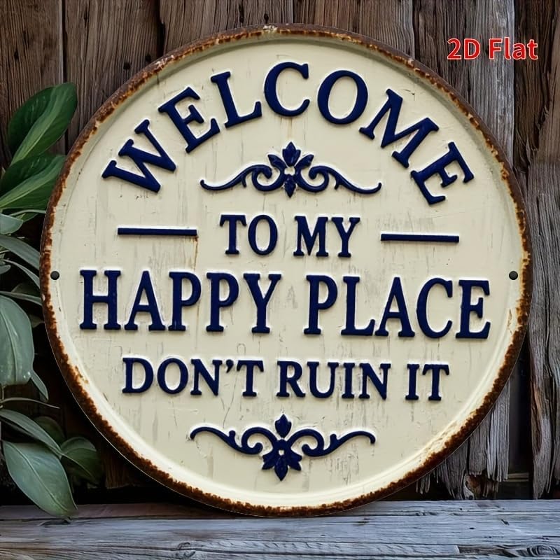 1PC Rustic Metal Welcome Sign Vintage Iron 7.8x7.8 Inch with Floral Accents Indoor Outdoor Metal Wall Art for Home, Porch, Garden, A - Image 3