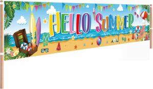 Hello Summer Banner, Beach Pool Par...