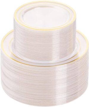 BESTVIP 200PCS Clear Gold Plastic P...