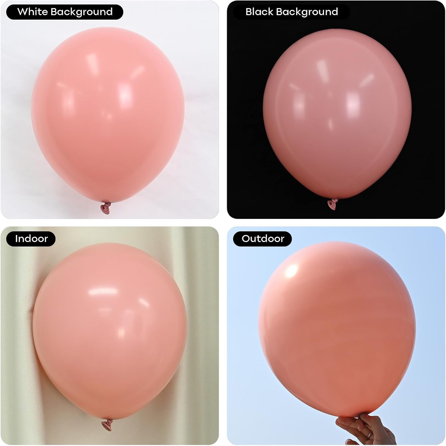 Retro Blush Pink Balloons, 60 Packs 12 Inch Dusty Pink Metallic Chrome Rose Gold White Sand Nude Balloons for Pumpkin Baby Shower Girls Women Boho Birthday Bridal Wedding Mothers Day Decorations - Image 9