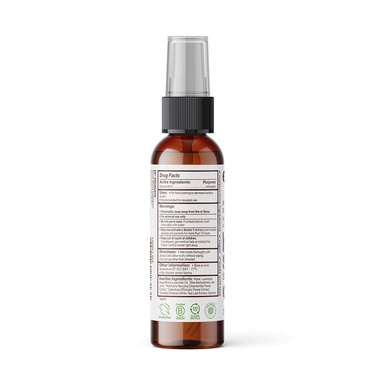 Everyone Hand Sanitizer Spray, 2 Fl Oz (Pack of 6), Lavender and Aloe, Made with Sugarcane Derived Alcohol with Essential Oils, 99% Effective Against Germs TSA friendly - Image 2