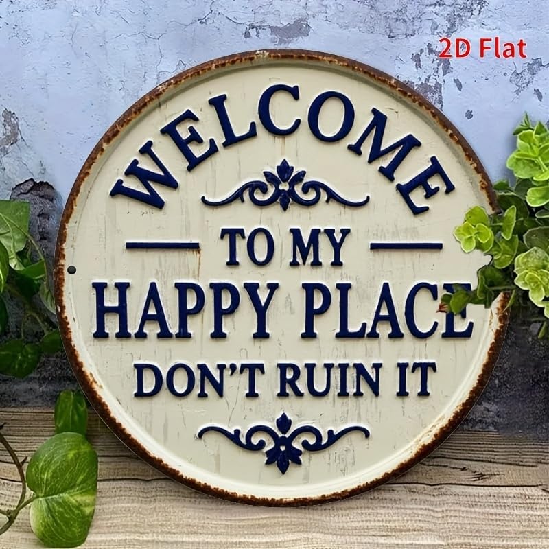 1PC Rustic Metal Welcome Sign Vintage Iron 7.8x7.8 Inch with Floral Accents Indoor Outdoor Metal Wall Art for Home, Porch, Garden, A - Image 6