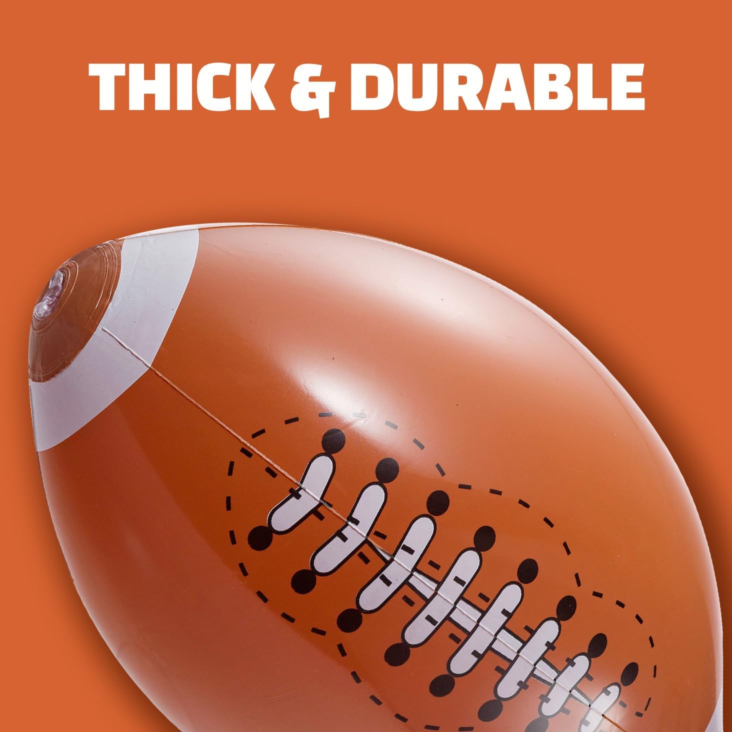 Bedwina 12-Pack 16" Inflatable Footballs for Football Party Decorations & Party Favors – Blow-Up Sports-Themed Beach Balls for Game Day & Birthday Supplies, Goodie Bag Stuffers - Image 3