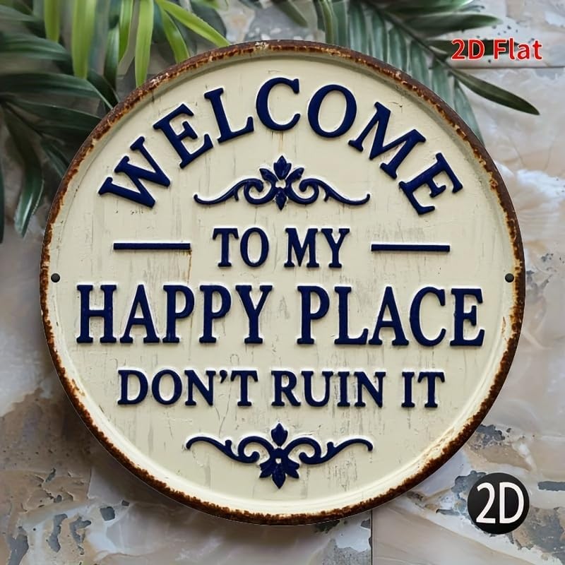 1PC Rustic Metal Welcome Sign Vintage Iron 7.8x7.8 Inch with Floral Accents Indoor Outdoor Metal Wall Art for Home, Porch, Garden, A - Image 5