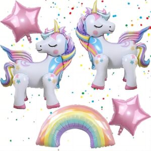 5 Pcs Self Standing Unicorn Balloon...