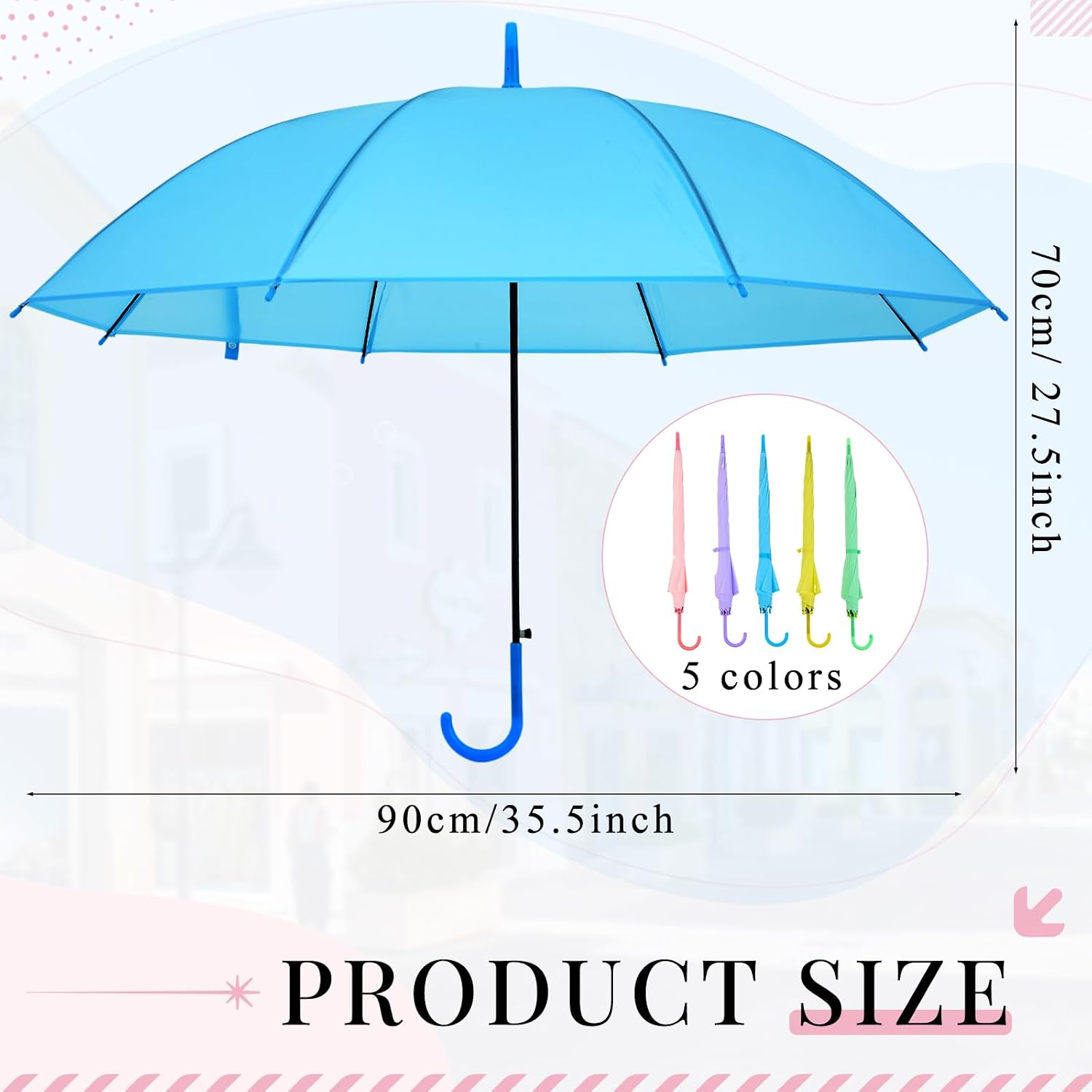 Eccliy Decorative Street Umbrella for Hanging 35.5 Inch Macaron Color Stick Umbrellas for Outdoor Wedding Birthday Party Decor Photo Booth Props Garden Street Commercial Decoration - Image 2