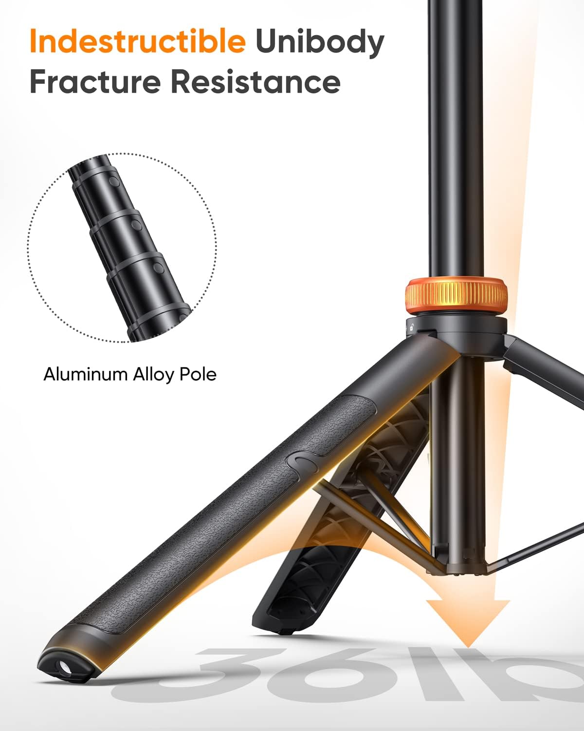 EUCOS 62" Phone Tripod, Tripod for iPhone & Selfie Stick with Remote, Extendable Cell Phone Stand & Ultimate Phone Holder, Solidest Phone Stand Compatible with iPhone/Android - Image 2