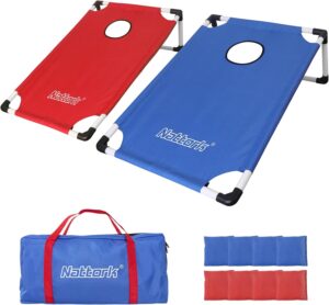Portable Cornhole Set PVC Framed Co...