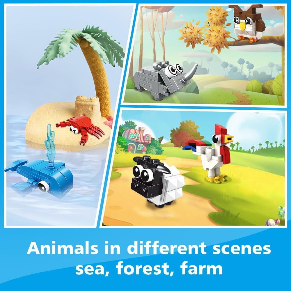 HOGOKIDS 30 Packs Party Favors for Kids - 867PCS Mini Animal Building Blocks Sets for Classroom Prizes Goodie Bag Fillers Valentines Easter Gift Exchange for Student Boys Girls Ages 6+ - Image 6