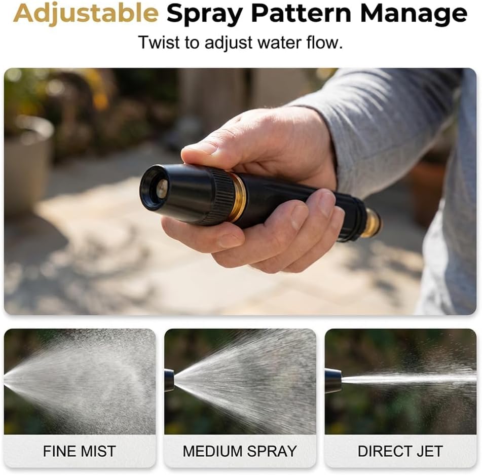 Heavy Duty High Pressure Hose Nozzle, 2026 Upgrade Adjustable Booster Home High Pressure Car Wash Water Gun with Booster Nozzle, Pressure Washer Hose Attachment for Plant Watering Lawn Car (A*1) - Image 2
