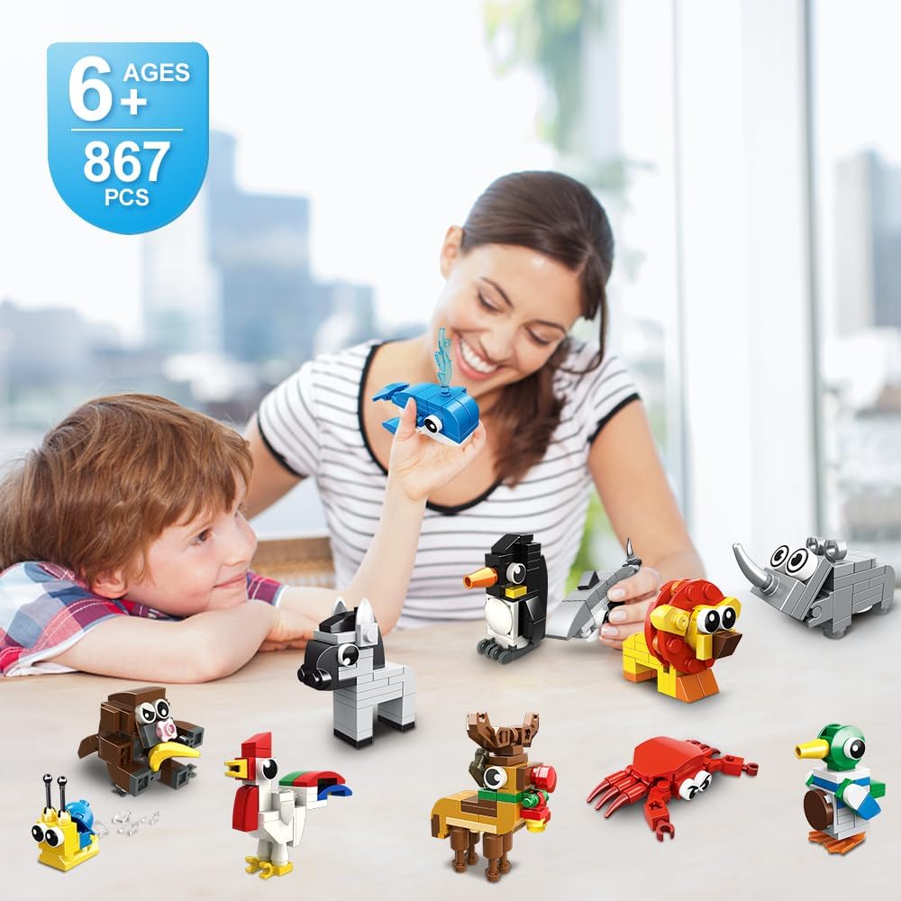 HOGOKIDS 30 Packs Party Favors for Kids - 867PCS Mini Animal Building Blocks Sets for Classroom Prizes Goodie Bag Fillers Valentines Easter Gift Exchange for Student Boys Girls Ages 6+ - Image 7