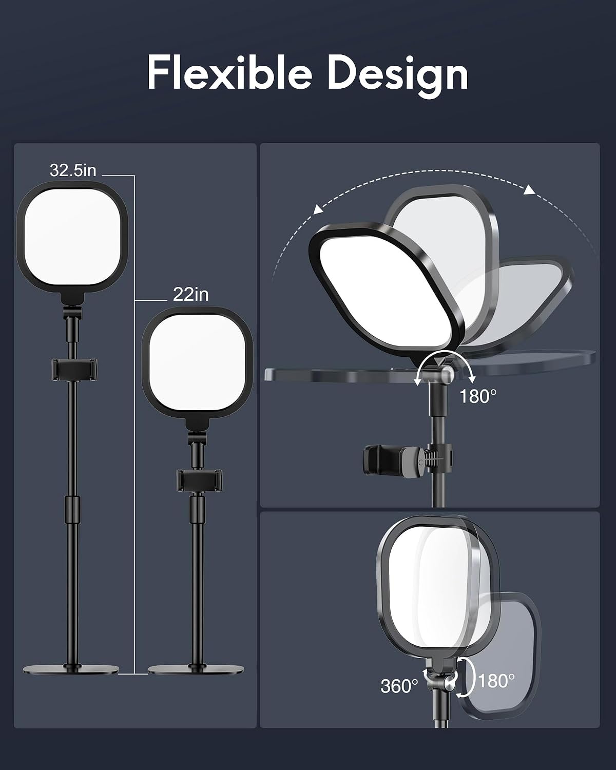 Zoom Lighting for Computer, Adjustable Desk Lighting for Video Calls, 30 Light Modes Video Conference Light, Desk Ring Light with Stand for Webcam, Meetings, Live Stream, Home Office. CRI 97.8 - Image 4