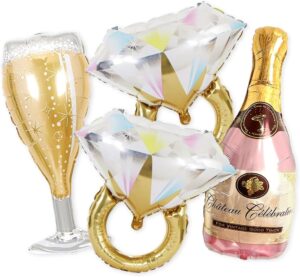 PartyForever 2 Gold Glitter Ring Ba...
