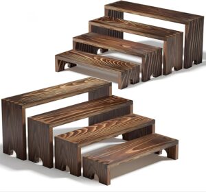 2 Set Wooden Tiered Risers Display ...