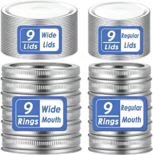 36 Pcs/18 Sets Wide Mouth Canning L...
