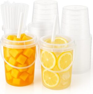 50 Sets Clear Plastic Drink Buckets...