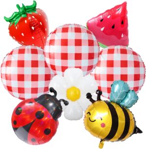 8pcs Picnic Balloons Gingham Balloo...