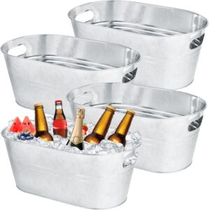 OBTANIM 4 Pack 4 Gallon Galvanized ...