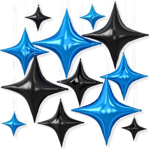 12PCS Blue Black Star Balloons, 26/...